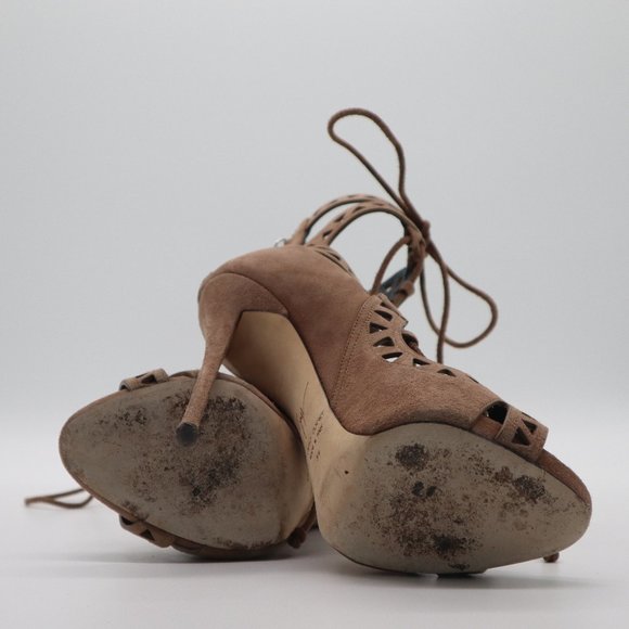 Giuseppe Zanotti Lazer Cut Coline 110 Lace Up Suede Sandals 36 - Picture 6 of 10